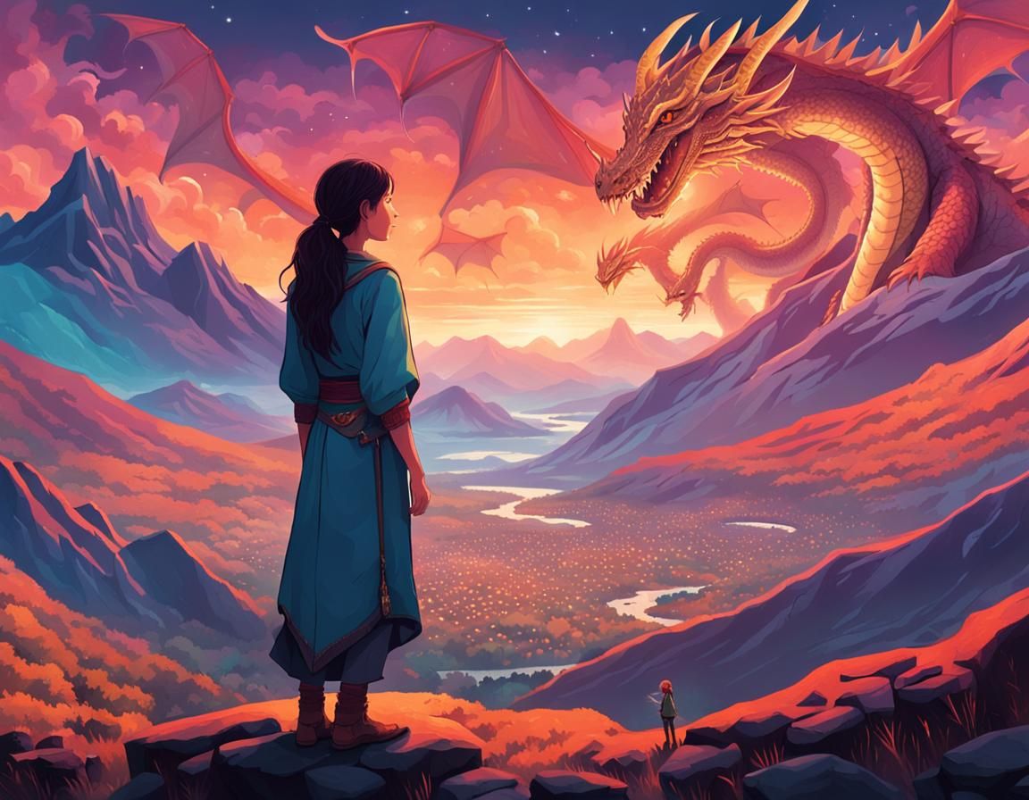 Dragons in Twilight: A Cinematic Fantasy Scene