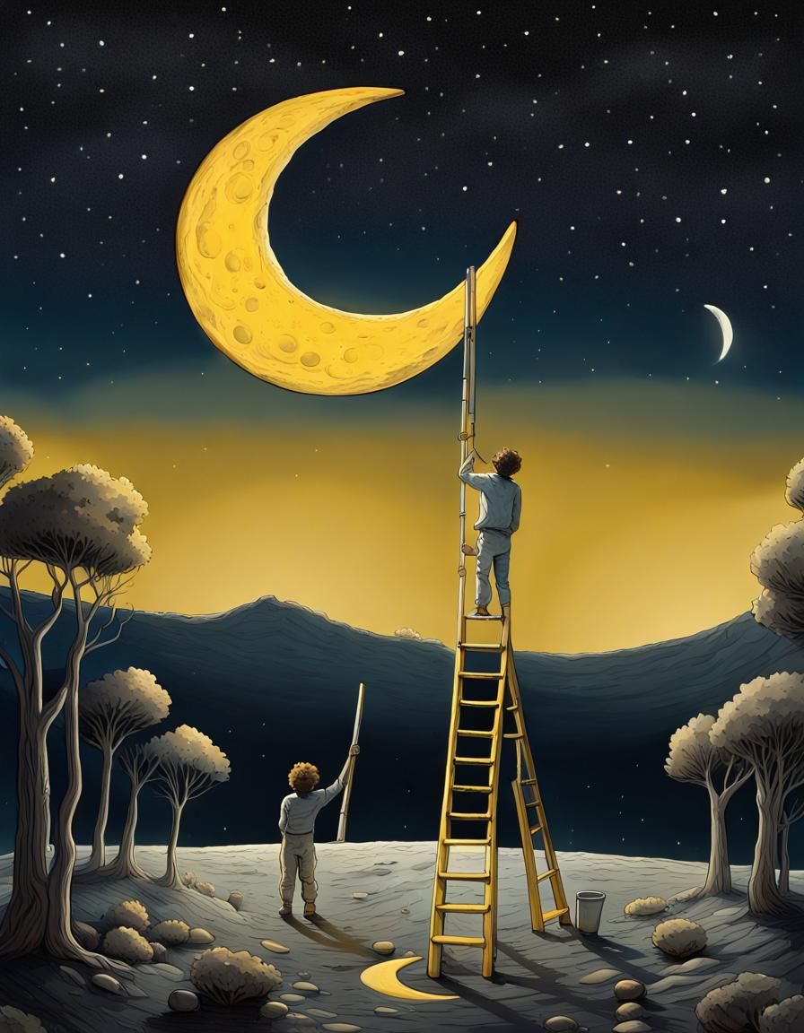 Painting the Moon: A Candid Night Photograph