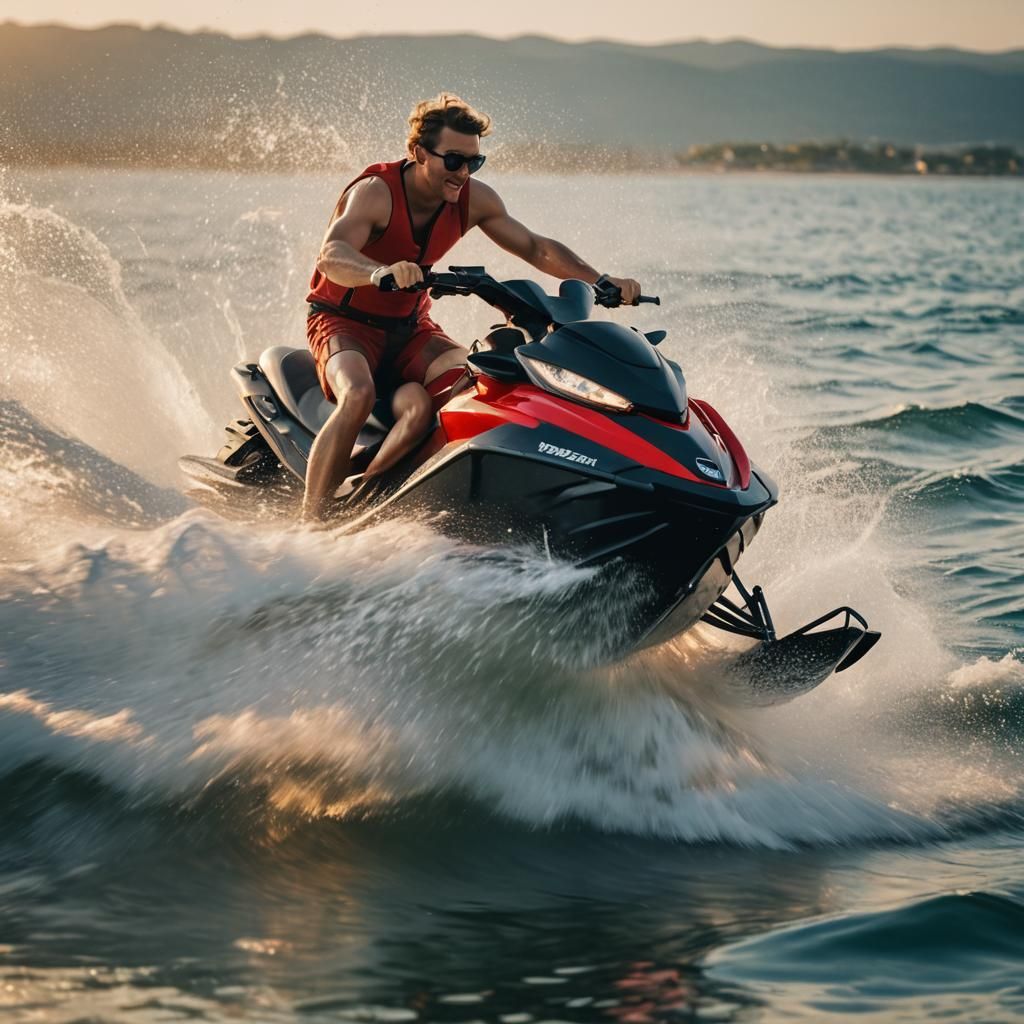 Jet Ski Action Shot on a Summer Day