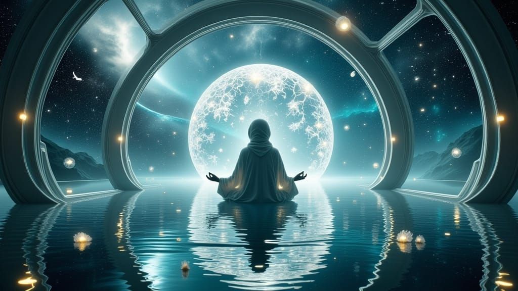 Surreal Zero Gravity Sanctuary in Hyperspace