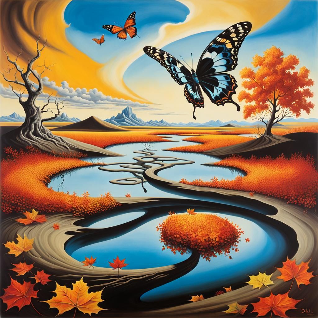 Surreal Landscape with Elastic Flora, Dali Style