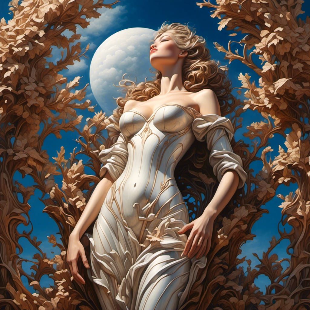 Wooden Elemental Emerges from Forest in Digital Art