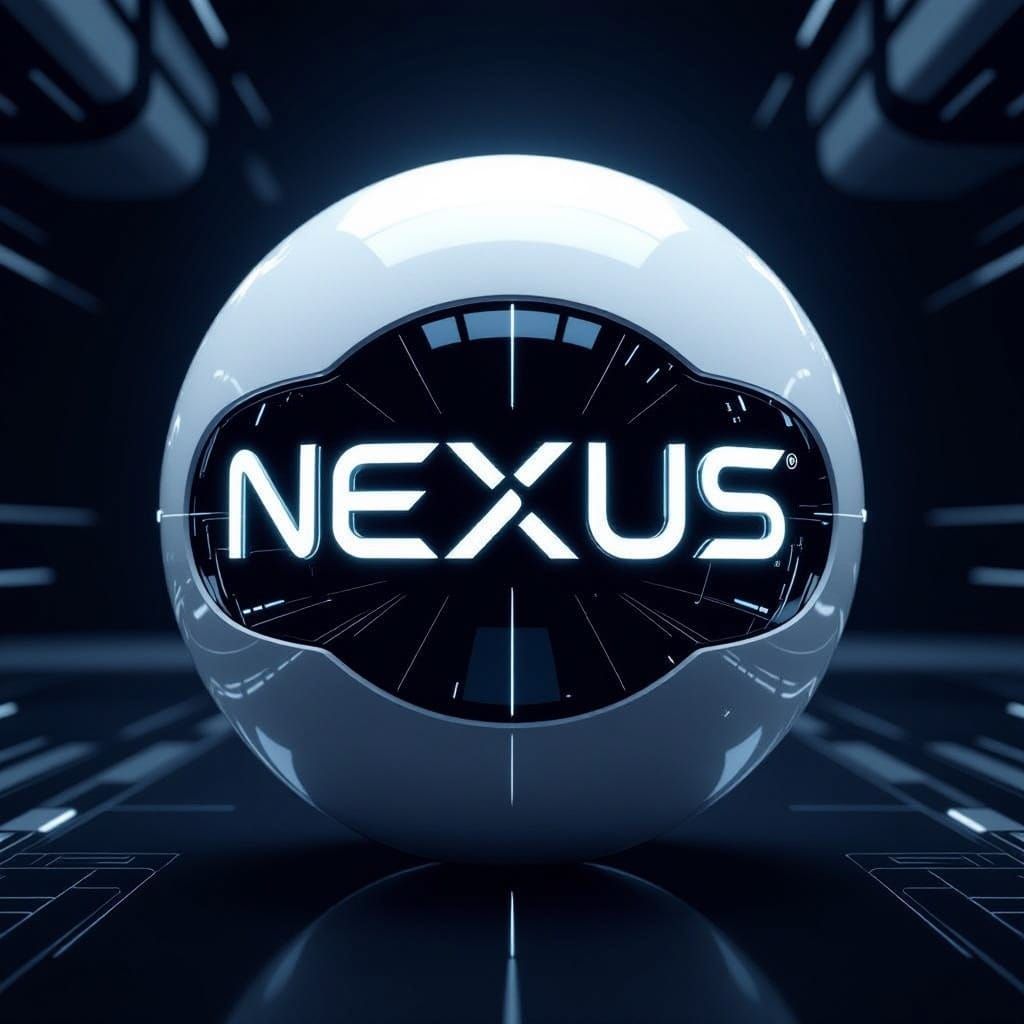 Minimalist Futuristic Design with White Bubble and Nexus Log...