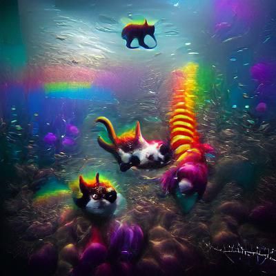 Polygonal Cat Abstractions in Vibrant Colors