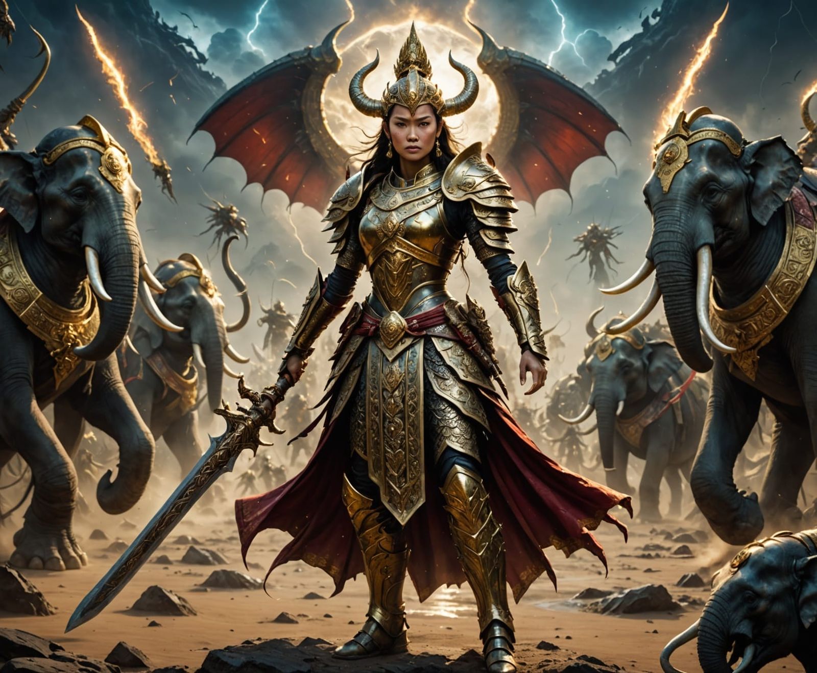 Epic Thai Warrior Conquers Cosmic Landscape