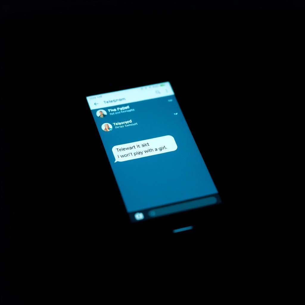 Smartphone Telegram Chat Log in Cinematic Style