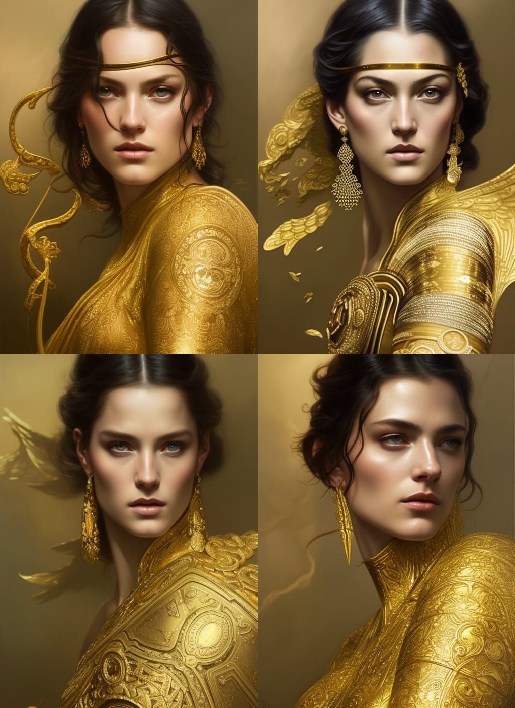 Golden Mask Portrait in Digital Art Style