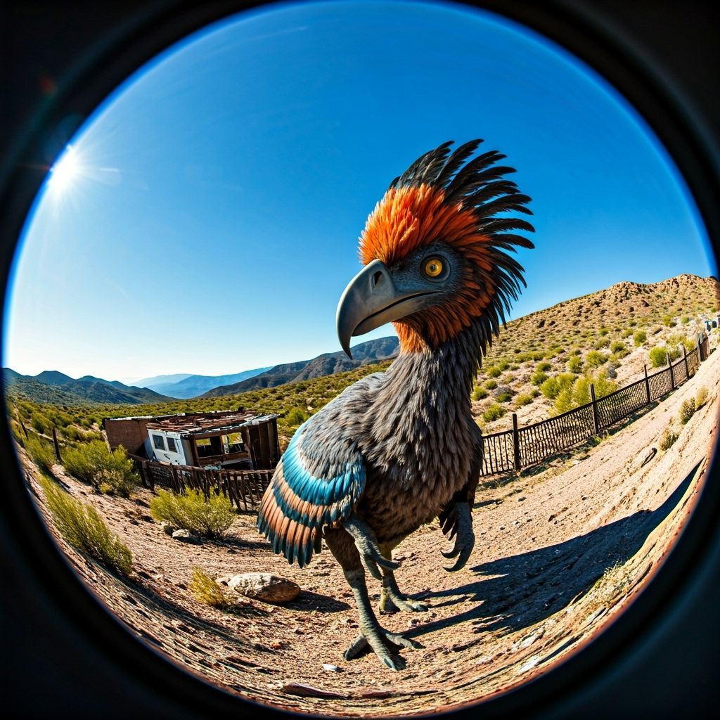 Prismatic Lunar Eclipse Over Abandoned Canyon Junkyard