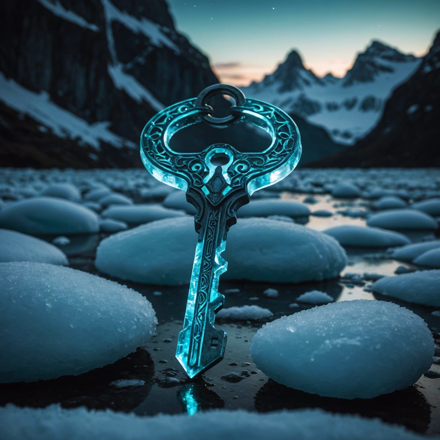 Bioluminescent Asgard Key with Magical Glow