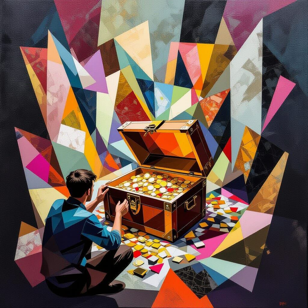 Treasure Discovery in Geometric Cubist Style