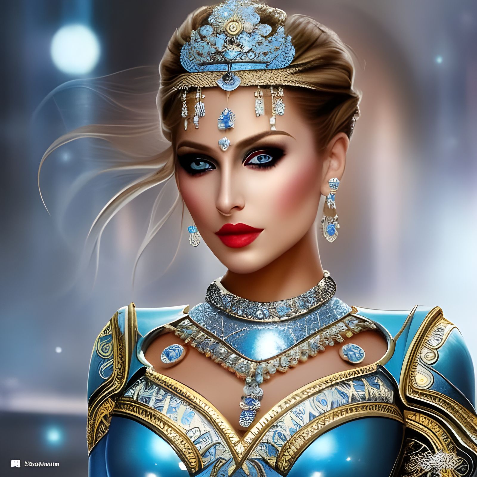 Futuristic Princess with Mesmerizing Beauty in Royo Style