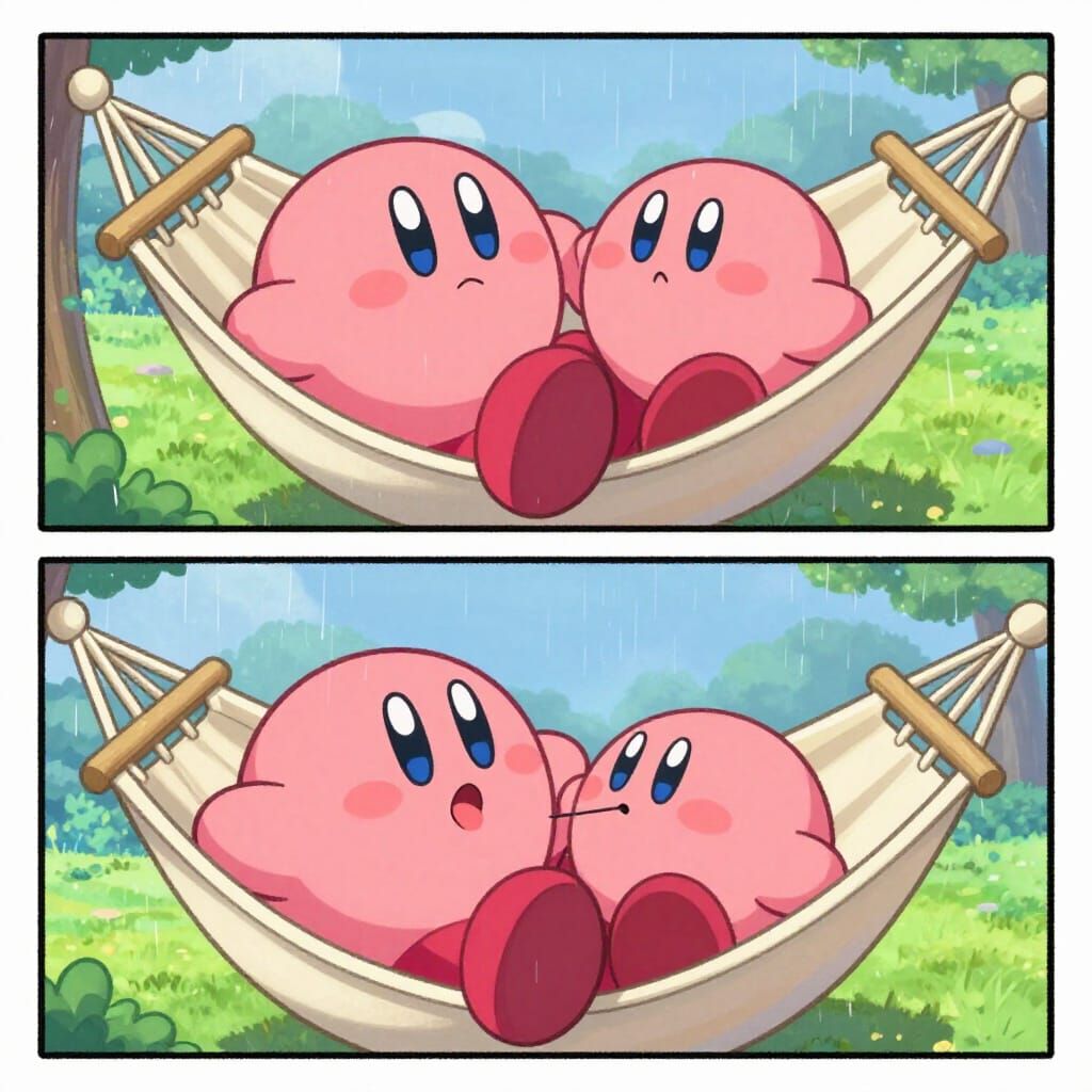 Kirby's Nap: A Two-Panel Comic Strip Adventure