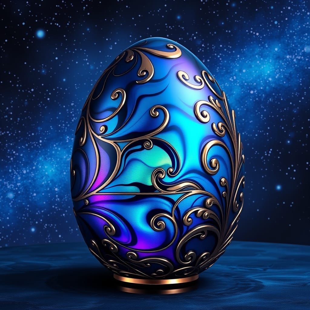Surrealist Faberge Egg in Futuristic Concept Art Style