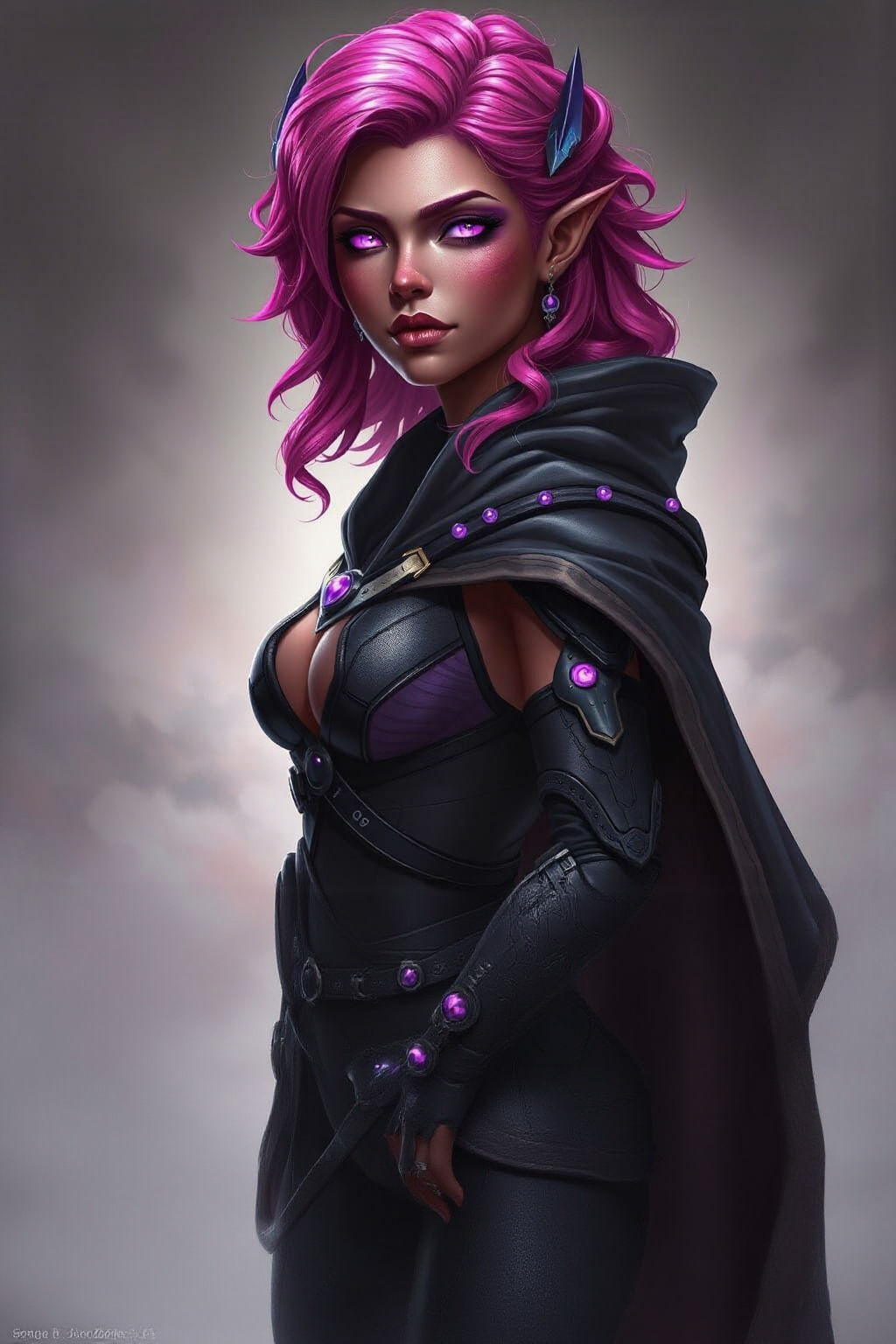 Zeltron Female Portrait in Matte Fantasy Concept Art Style