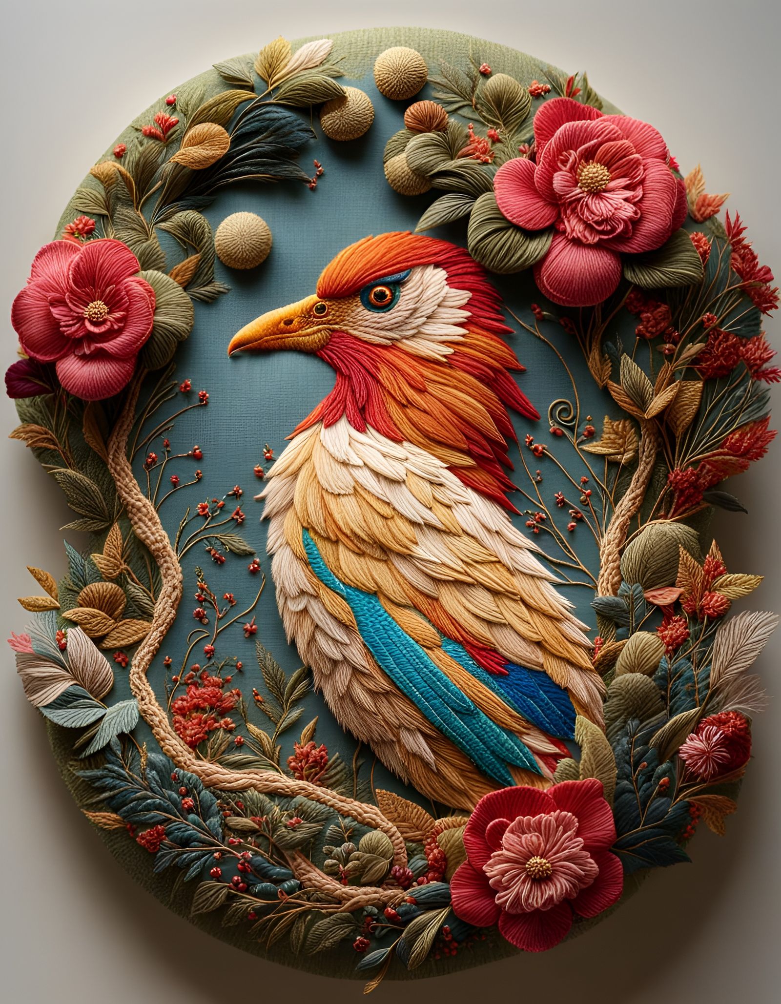 Detailed Embroidery Sculpture Blurring Reality and Fantasy