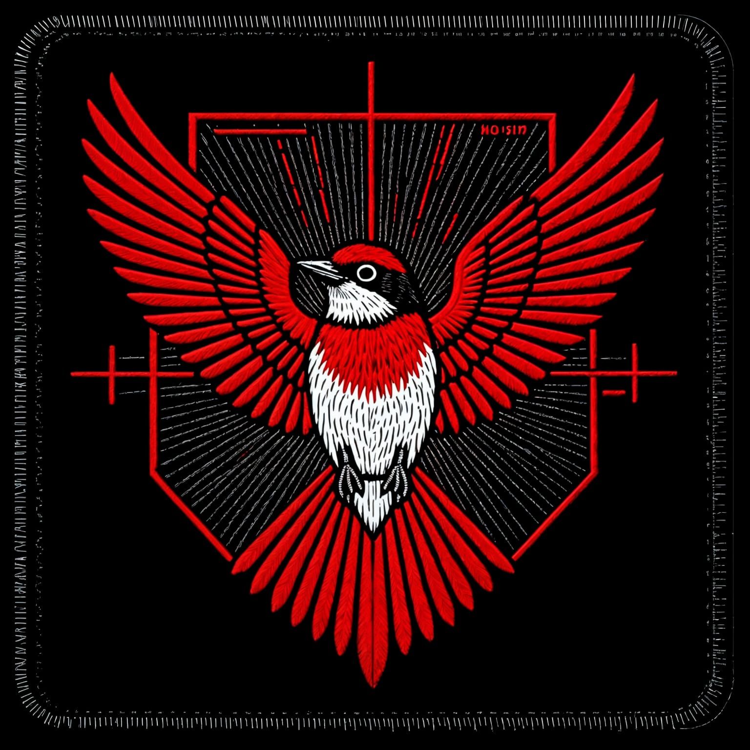 Proud Robin Sci-Fi Emblem Patch in Red