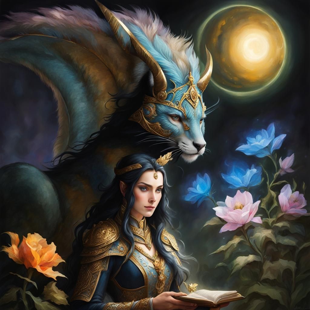 Intricate Fantasycore Liralen Creature in a Fantasypunk Styl...