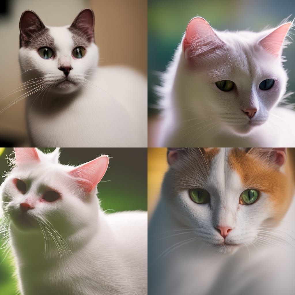 Elegant White Cat in Professional Photography Style