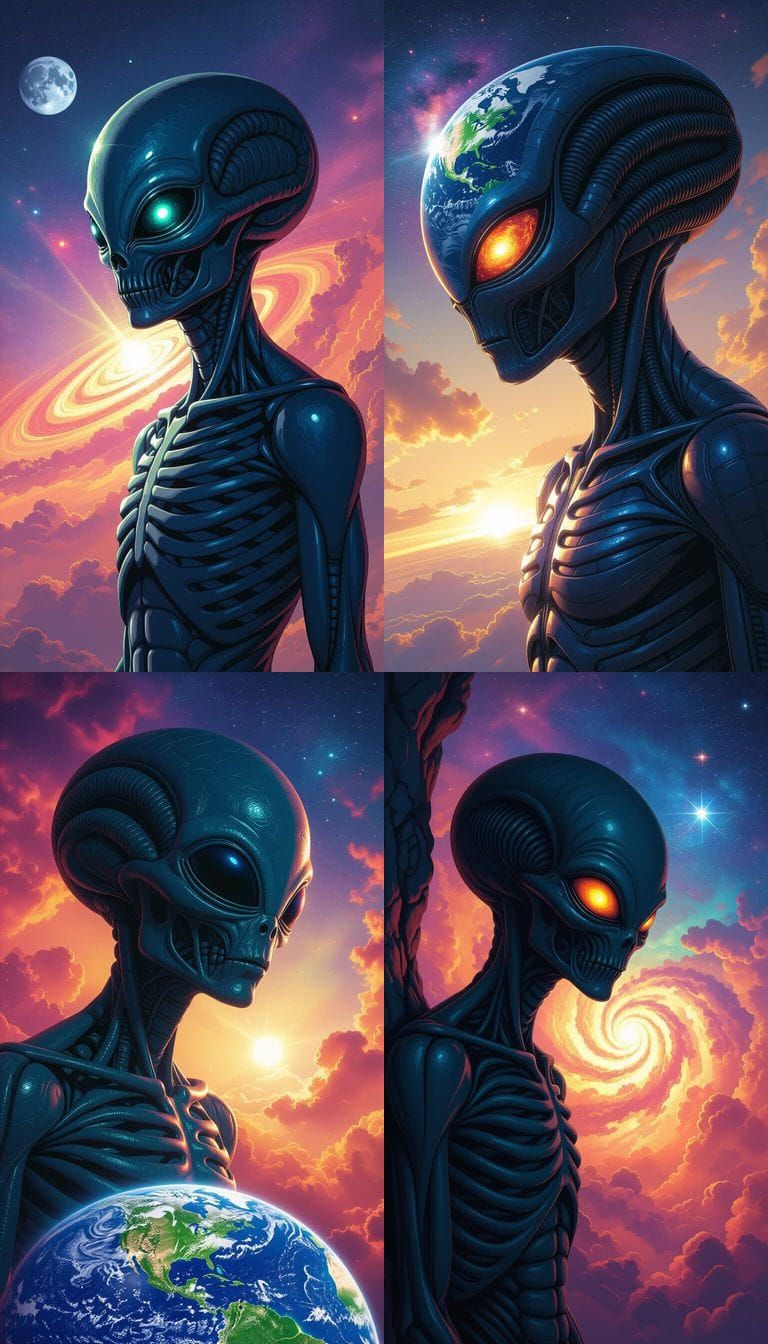 Hyperrealistic Siren Head Observing Earth