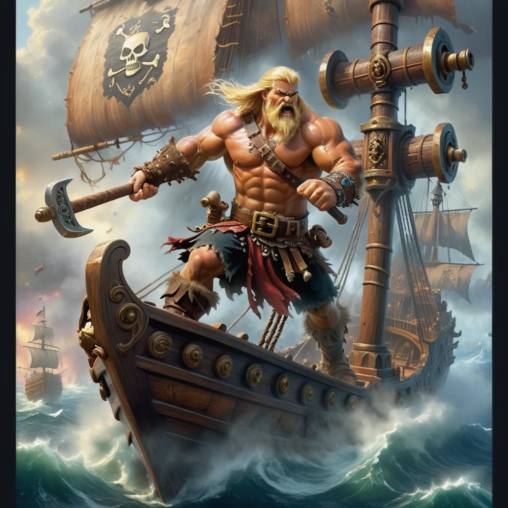 Barbarian Battles Pirates on the Sea of Swords