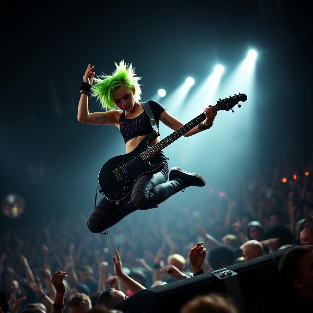 Punk Rock Chick Guitar Solo on Stage