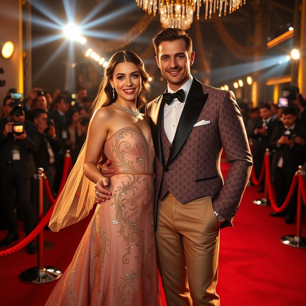 Glamorous Hollywood Couple Steals the Red Carpet Show