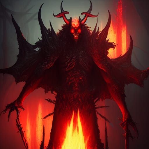 Hellfire Demon Prince: Dark Fantasy Concept Art
