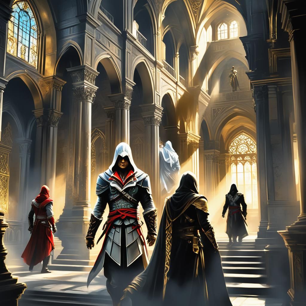 Assassin's Creed Characters in Comic Book Style