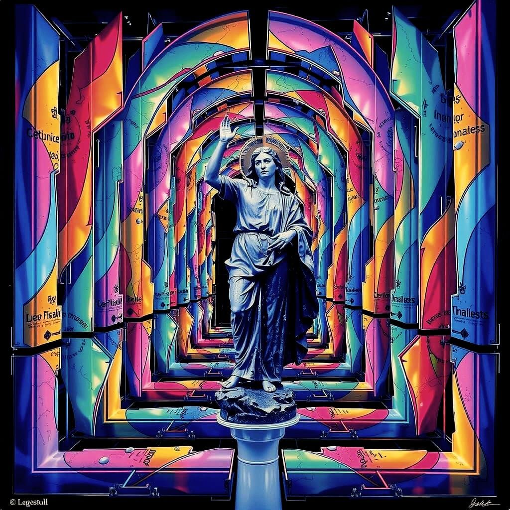 Hyperrealistic Sculpture with Vivid Colors and Dynamic Light...