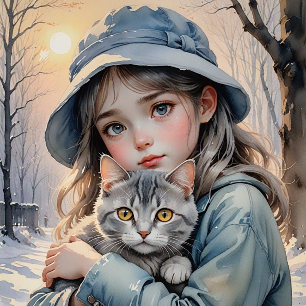 Tender Moment in Soft Watercolor