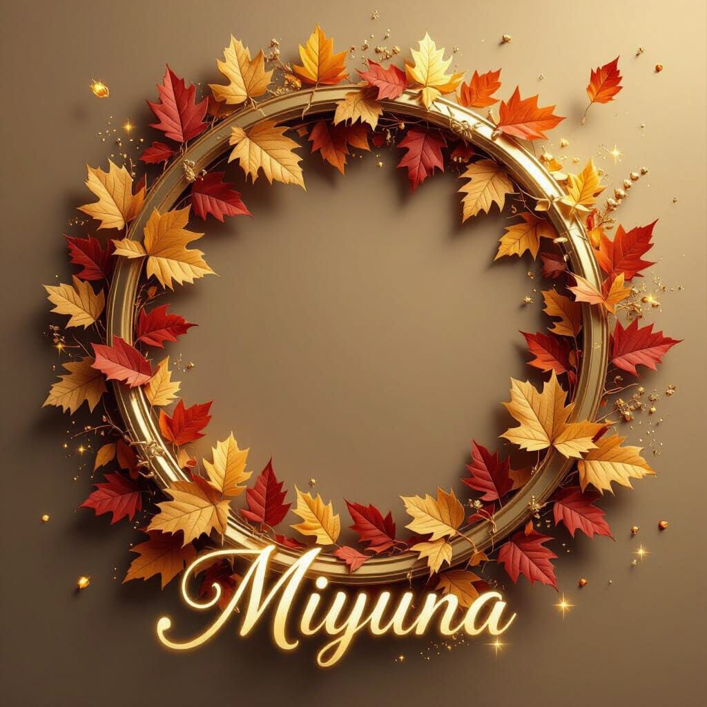 Luxurious Golden Frame with Autumnal Details