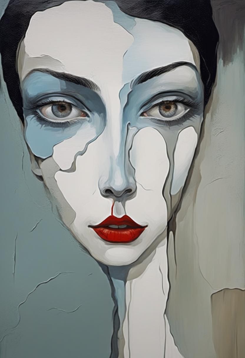 Melting Figure: A Surreal Portrait in Dreamlike Style