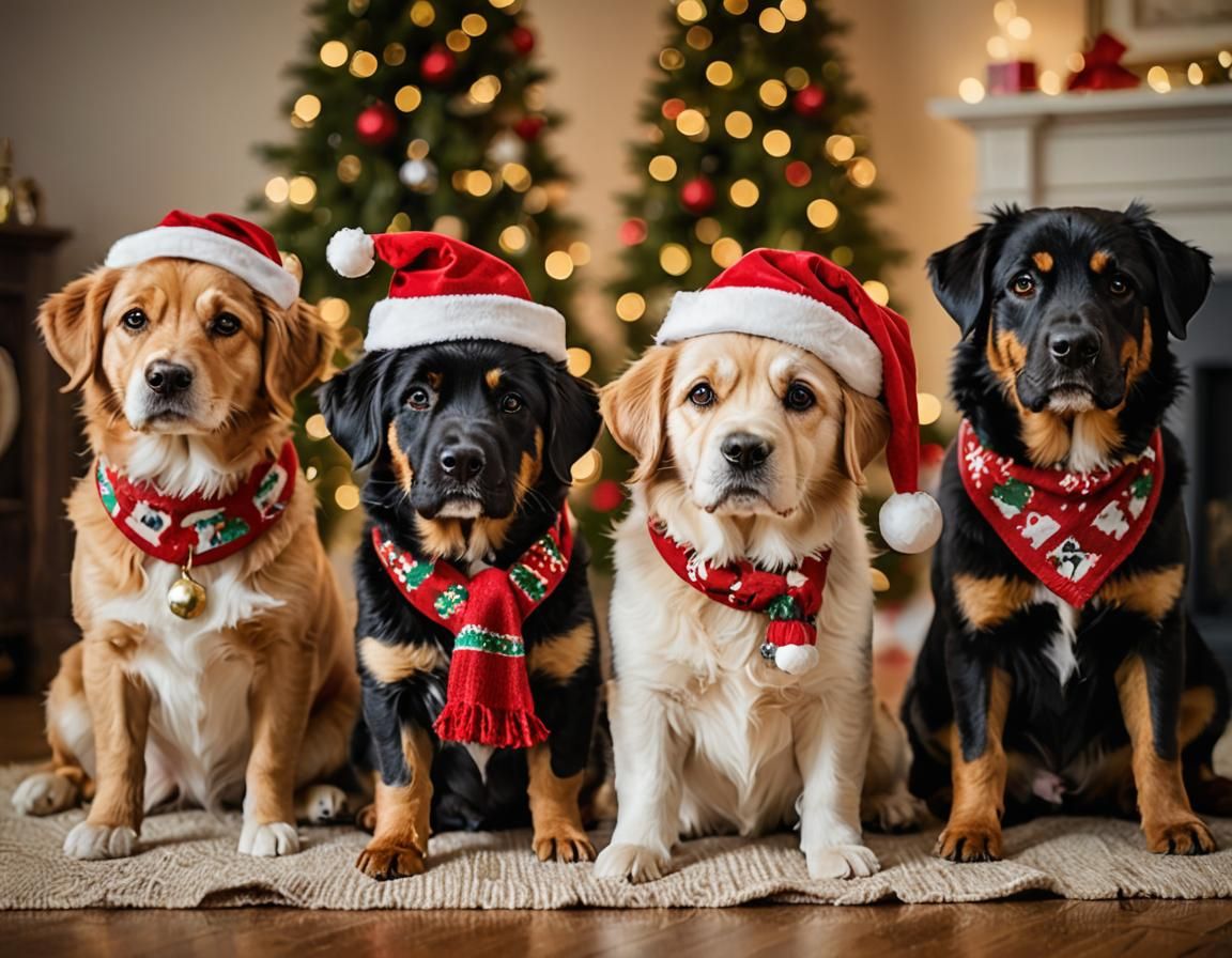 Festive Christmas Dogs Capture Holiday Magic