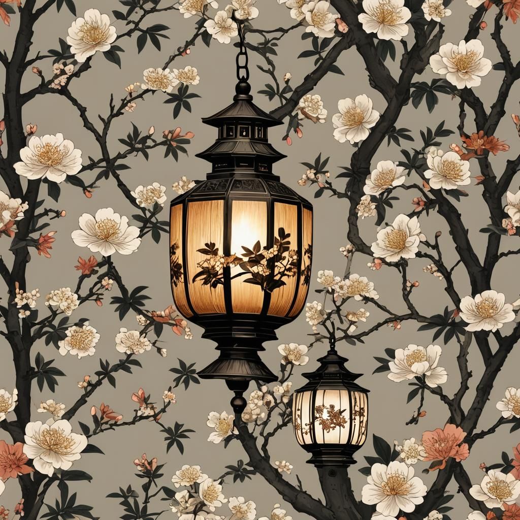 Beautiful Japanese Lantern with Warm Glow