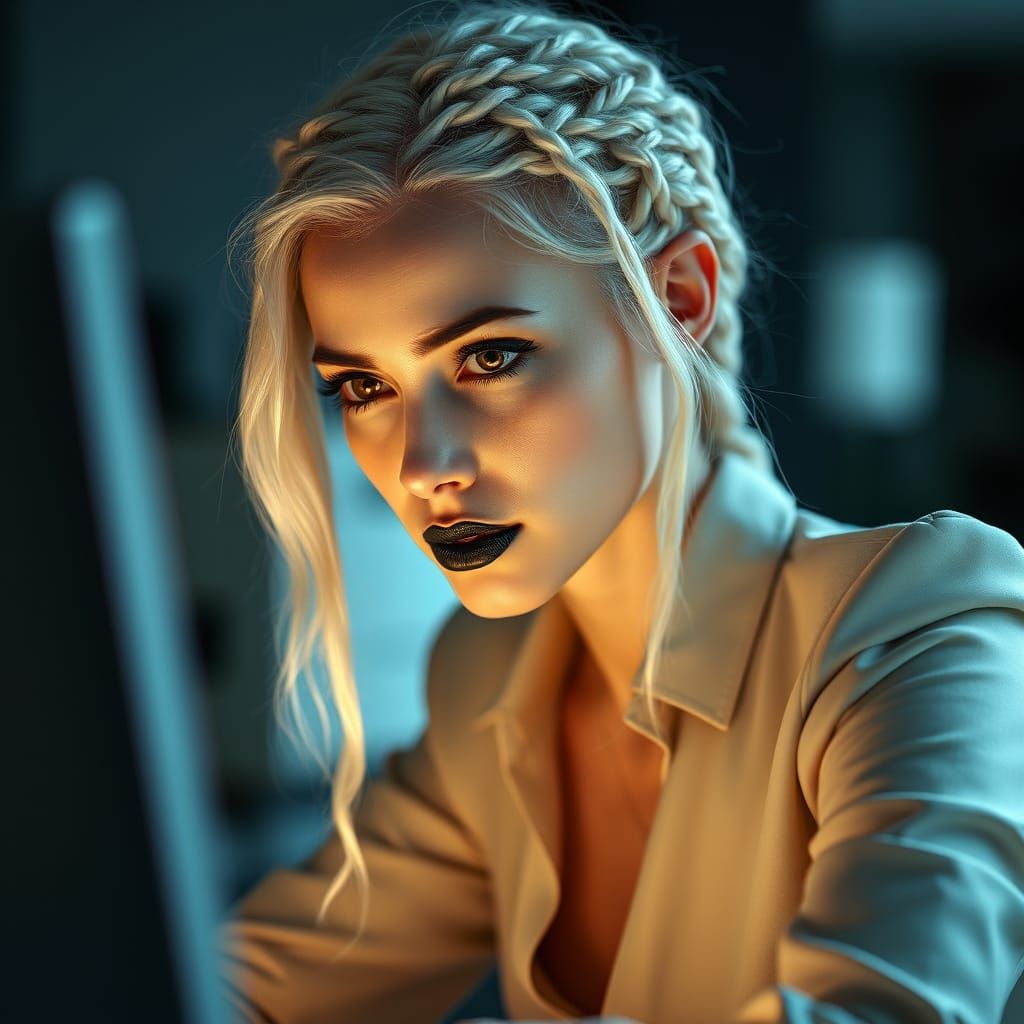 Enchanting Business Woman in Ethereal Glow