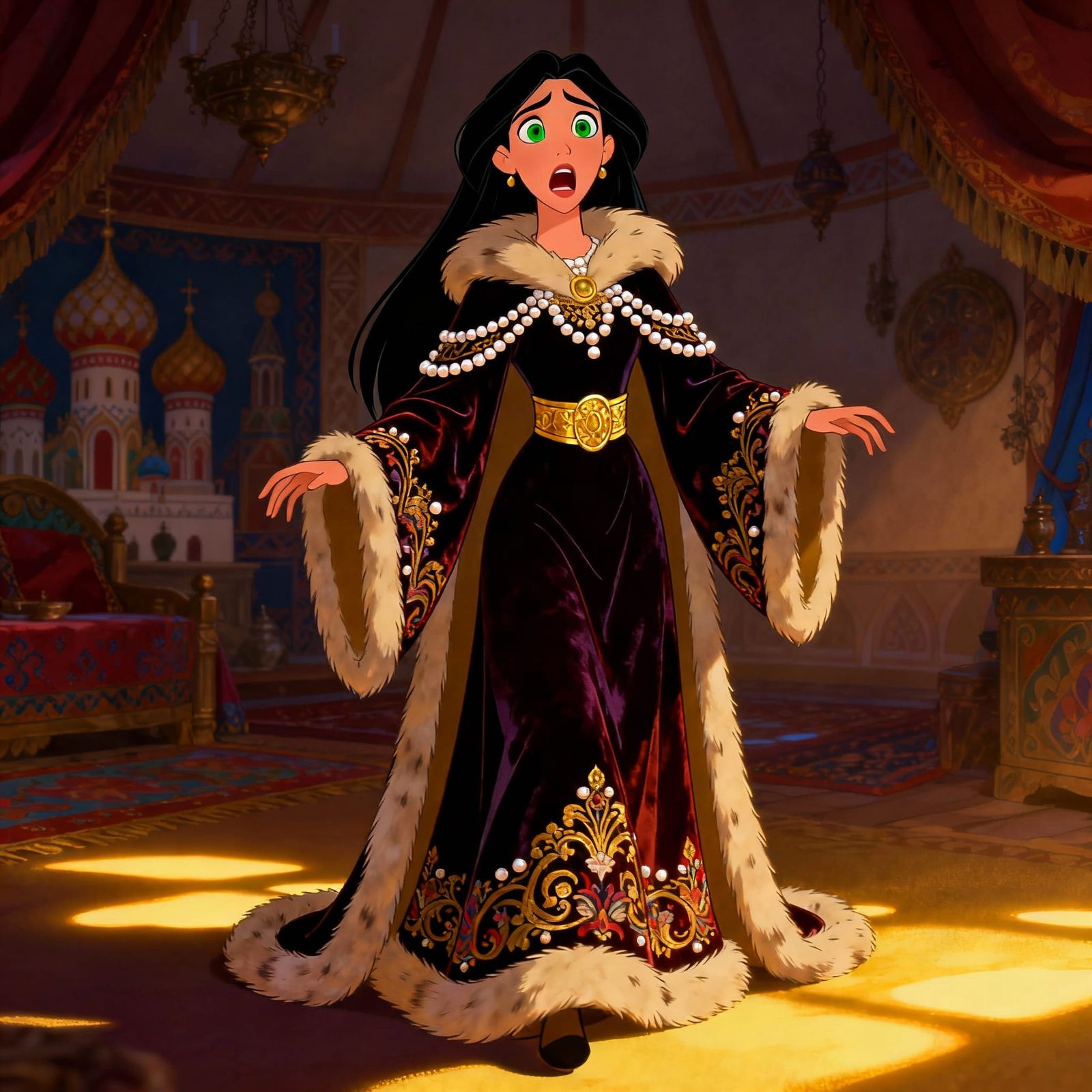 Russian Tsarina in Classic Disney Animation Style