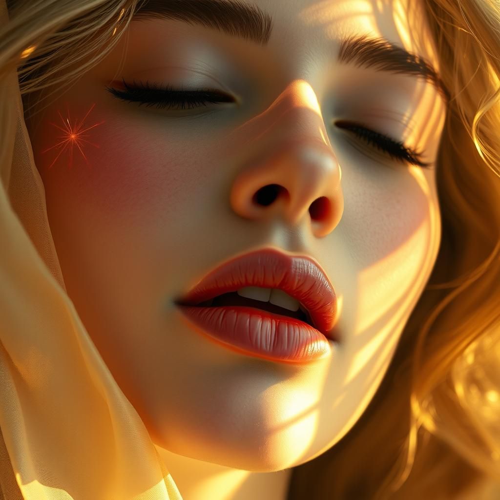 Ecstatic Woman's Portrait in Digital Art Style