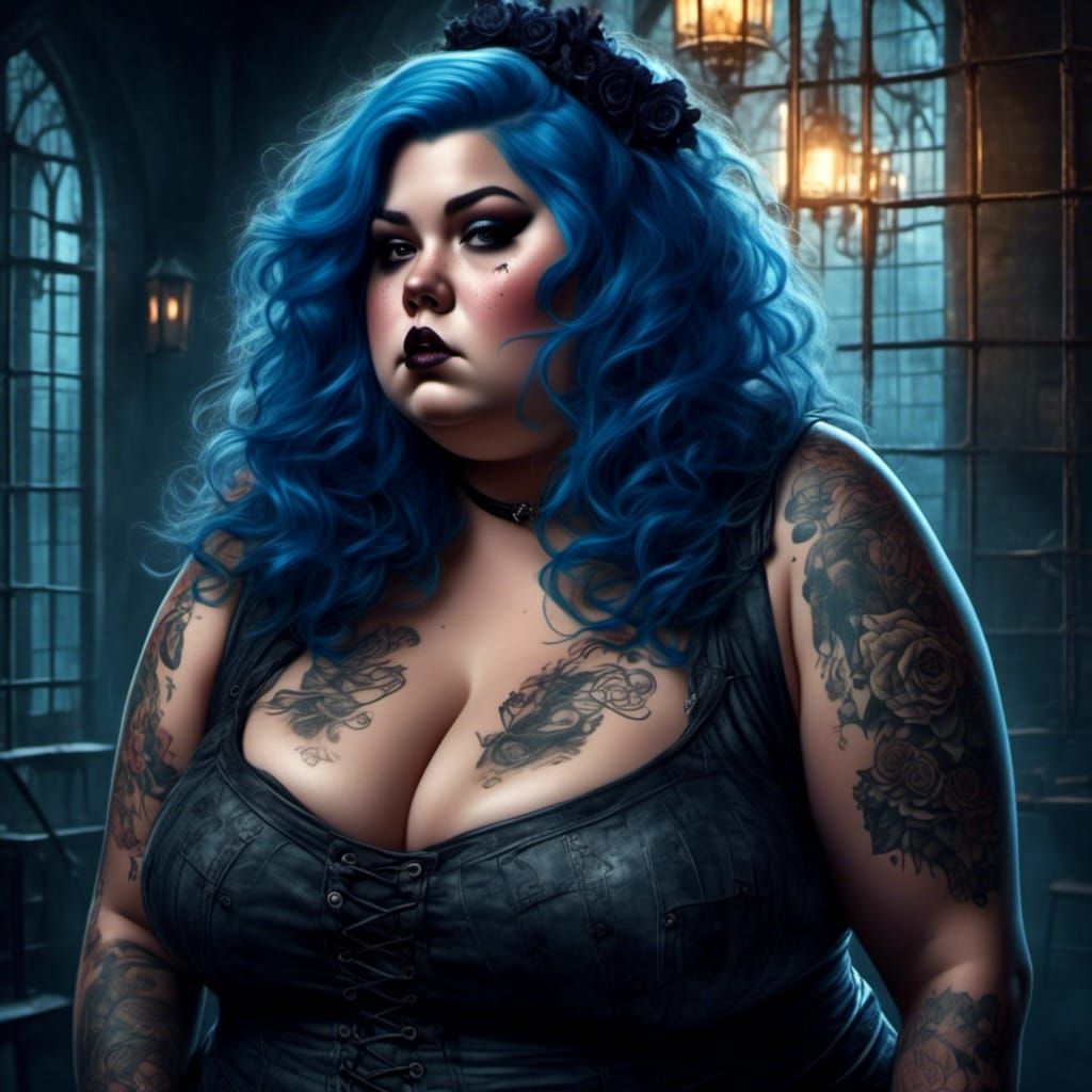 Gothic Woman Portrait in Dark Prison Setting