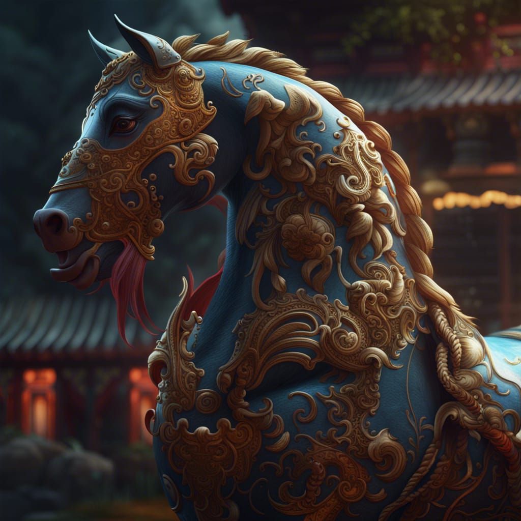 Detailed Matte Painting of Chinese Zodiac Horse