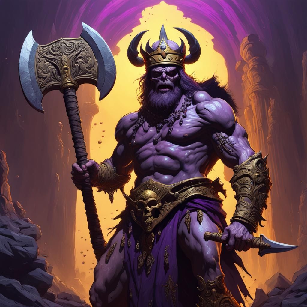 King Kull with Axe: Dark Fantasy Concept Art