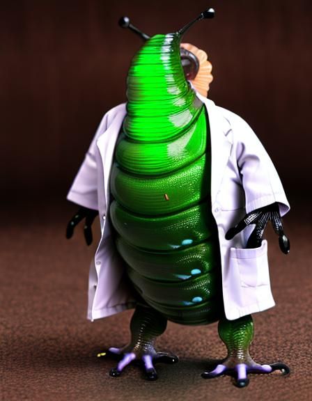 Humanoid Slug Creature in Lab Coat