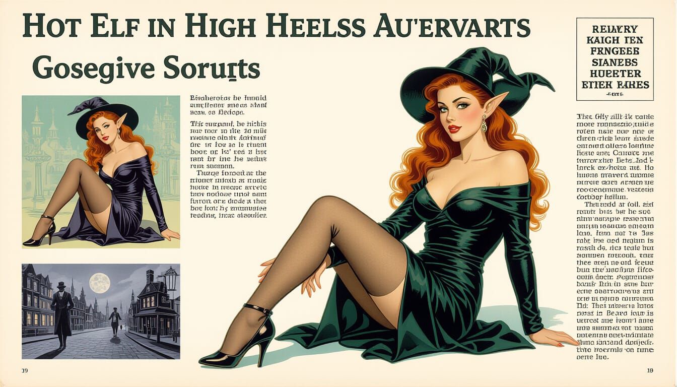 Eerie Elf in High Heels: A Gothic Horror Portrait