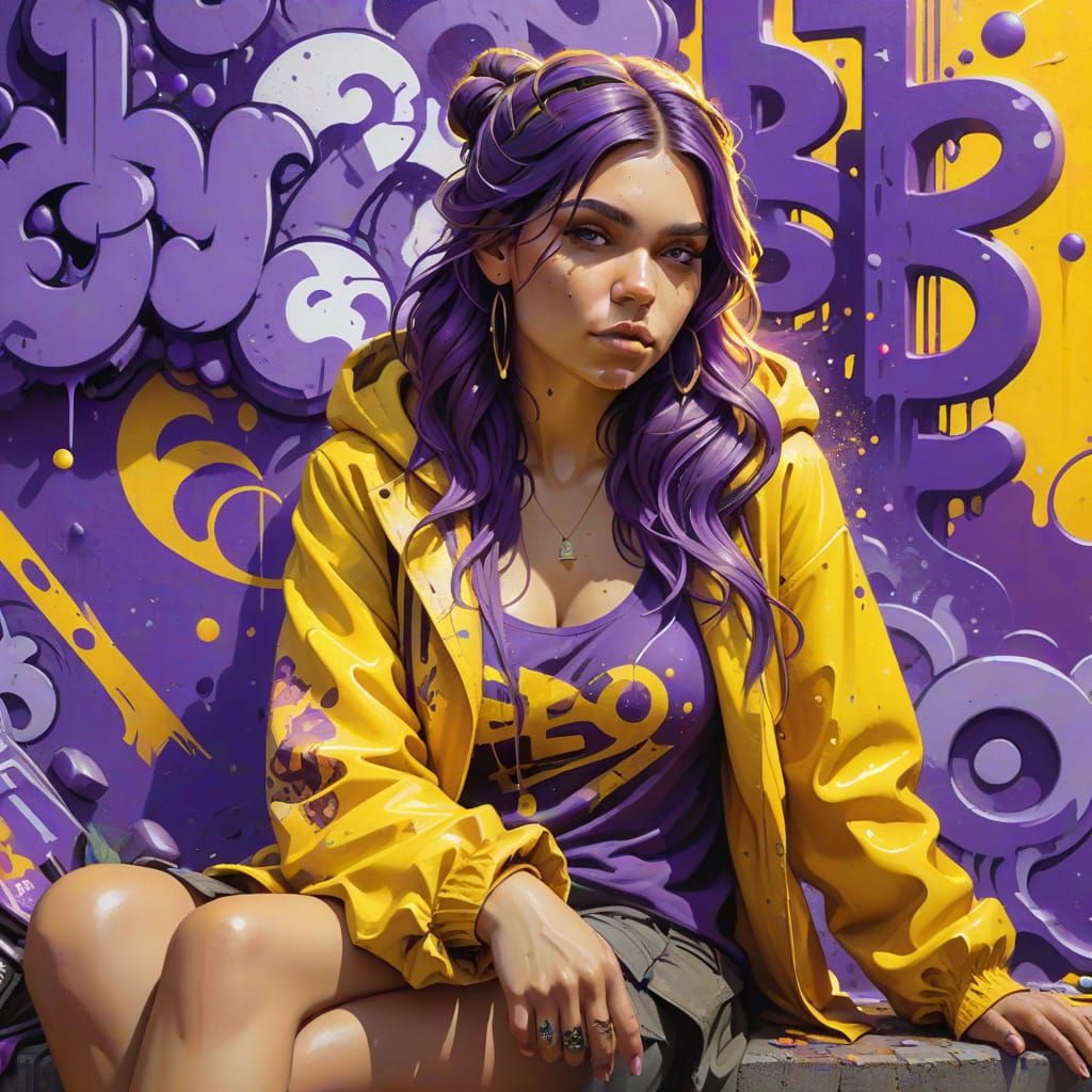 Chloe Moriondo in Graffiti Art, Gouache Textures