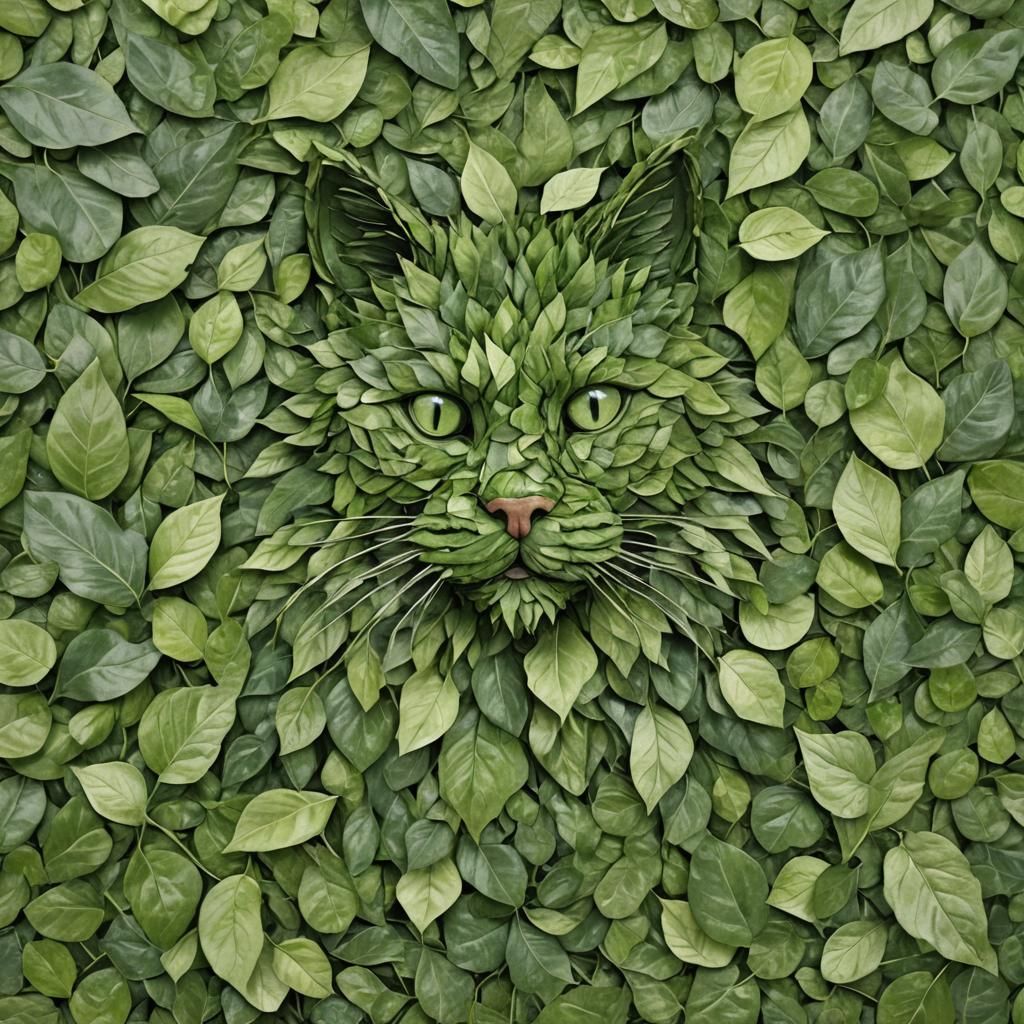 Green Leaf Cat as Green Man