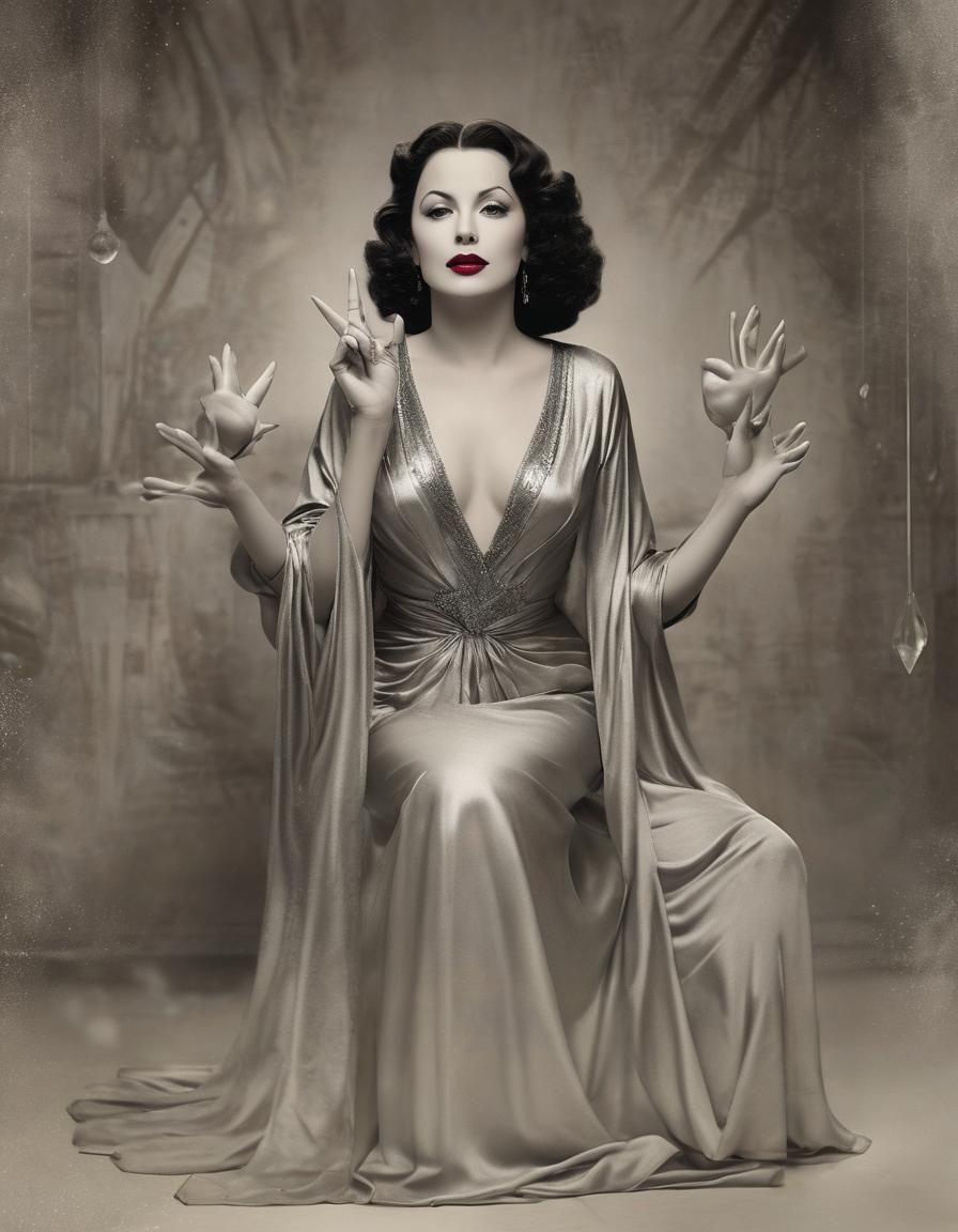 Photorealistic Portrait with Peace Sign in Minimalist Style