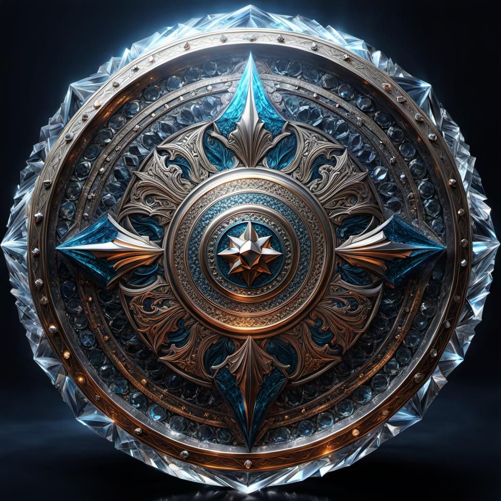 Crystal Warrior Shield in 8k Resolution