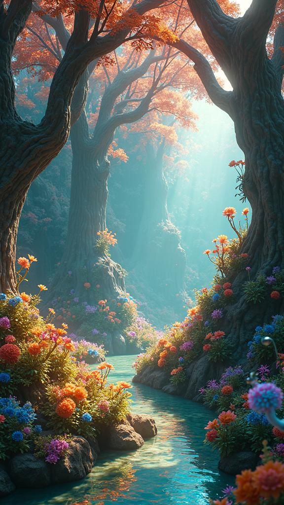 Cosmic Garden of Harmony: A Synthesis of Nature and Machine