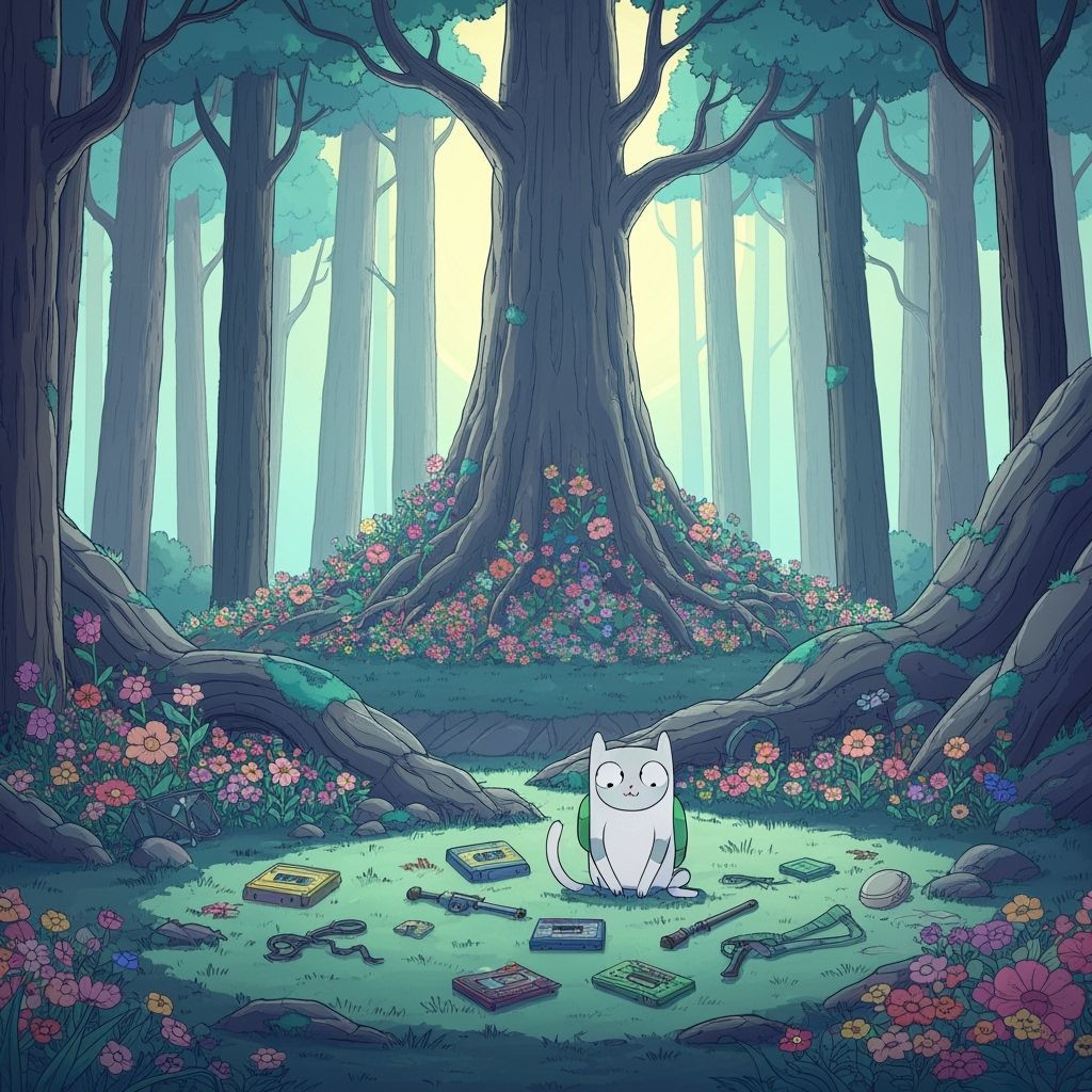 Mystical Forest with Inverted Light, Adventure Time Style