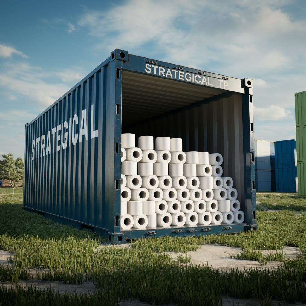 Shipping Container Full of Toilet Paper Labeled Strategical ...
