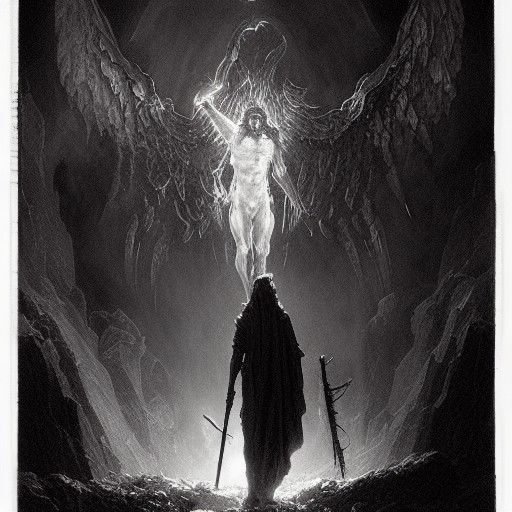 Terrifying God of Fire in Gothic Horror Style